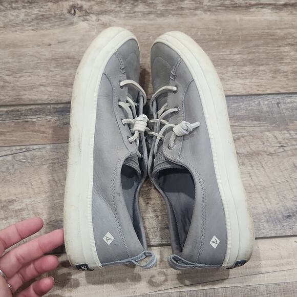 Sperry sneakers crest vibe size 9 leather gray - Picture 8 of 8